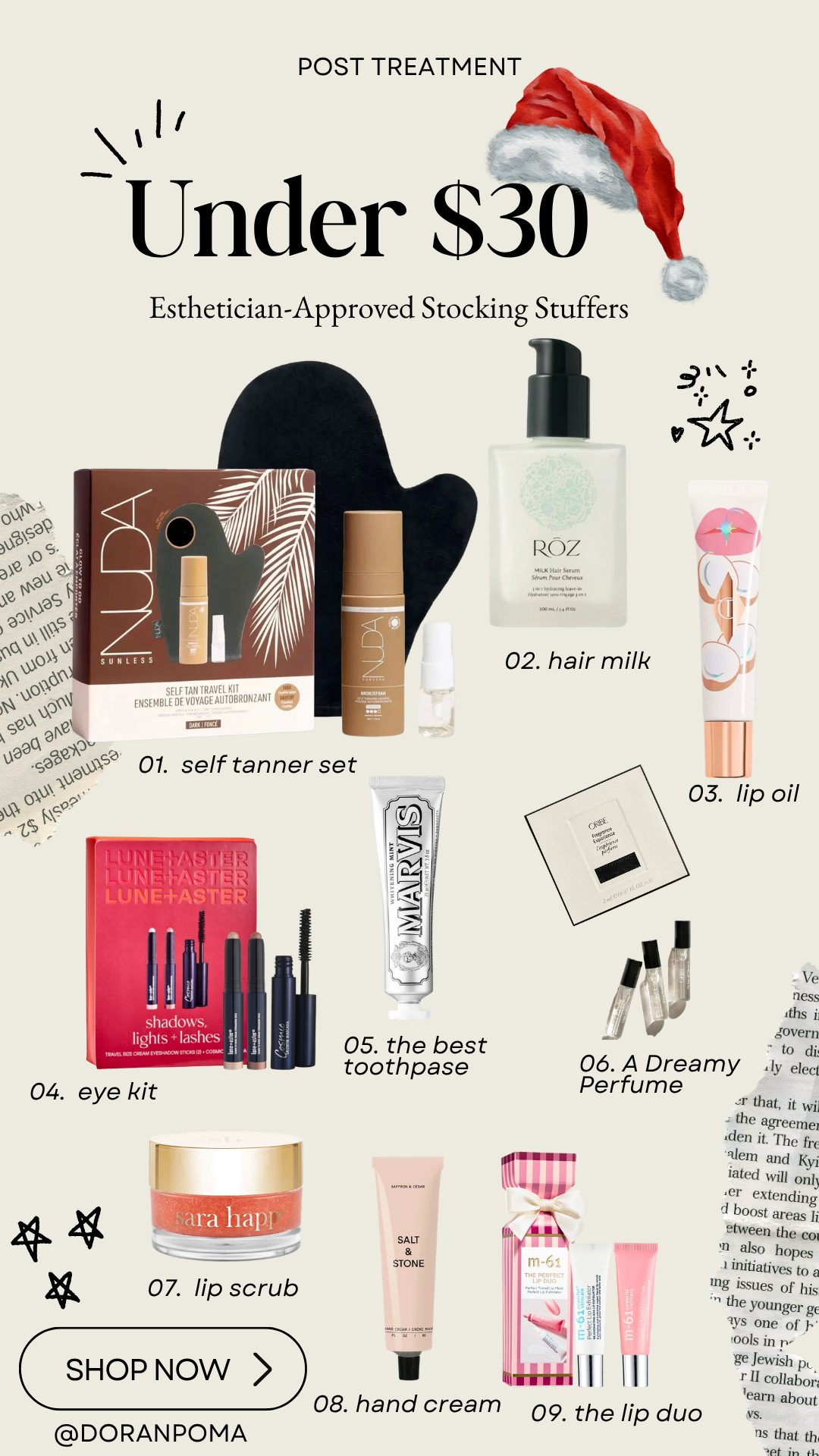 esthetician-approved gifts, skincare stocking stuffers, beauty stocking stuffers, self-care gifts under $30, holiday gift guide 2026