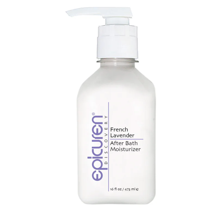 16 oz Epicuren French Lavender After Bath Moisturizer on white background.