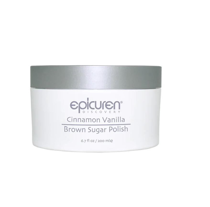 Epicuren Discovery Cinnamon Vanilla Brown Sugar Polish on white background 6.7 fl oz