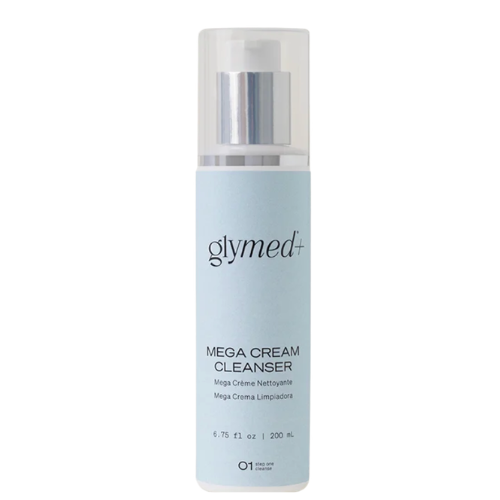 Glymed Mega Cream Cleanser bottle on a white background