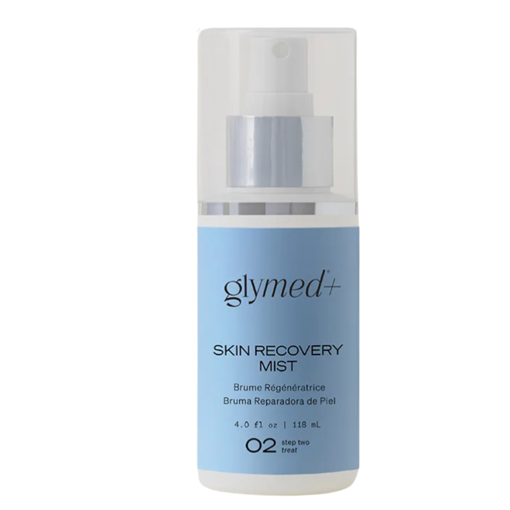 Glymed Skin Recovery Mist bottle on a white background