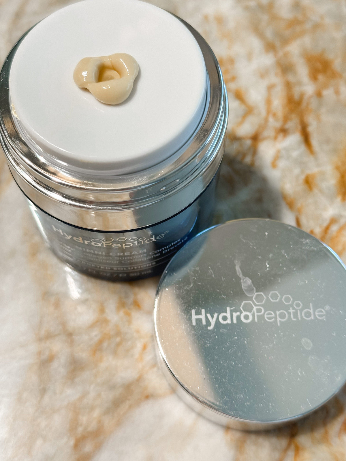 Up close view of the Hydropeptide night cream with peptide for wrinkle prevention and  reduction