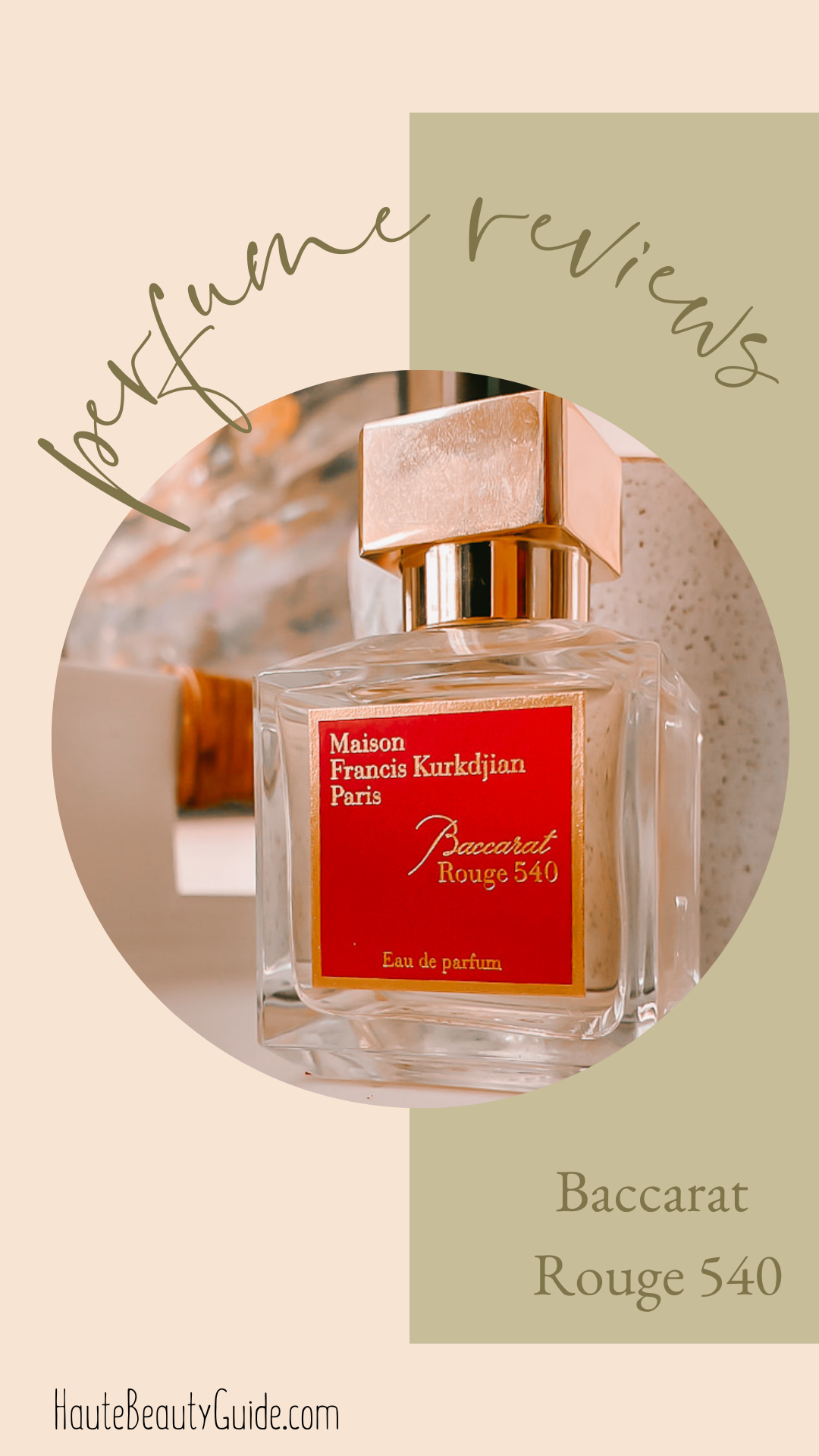 Baccarat Roge 540 Perfume bottle with text overlay