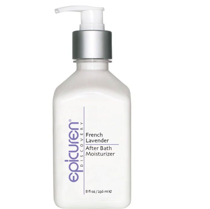 8 oz Epicuren French Lavender After Bath Moisturizer on white background.