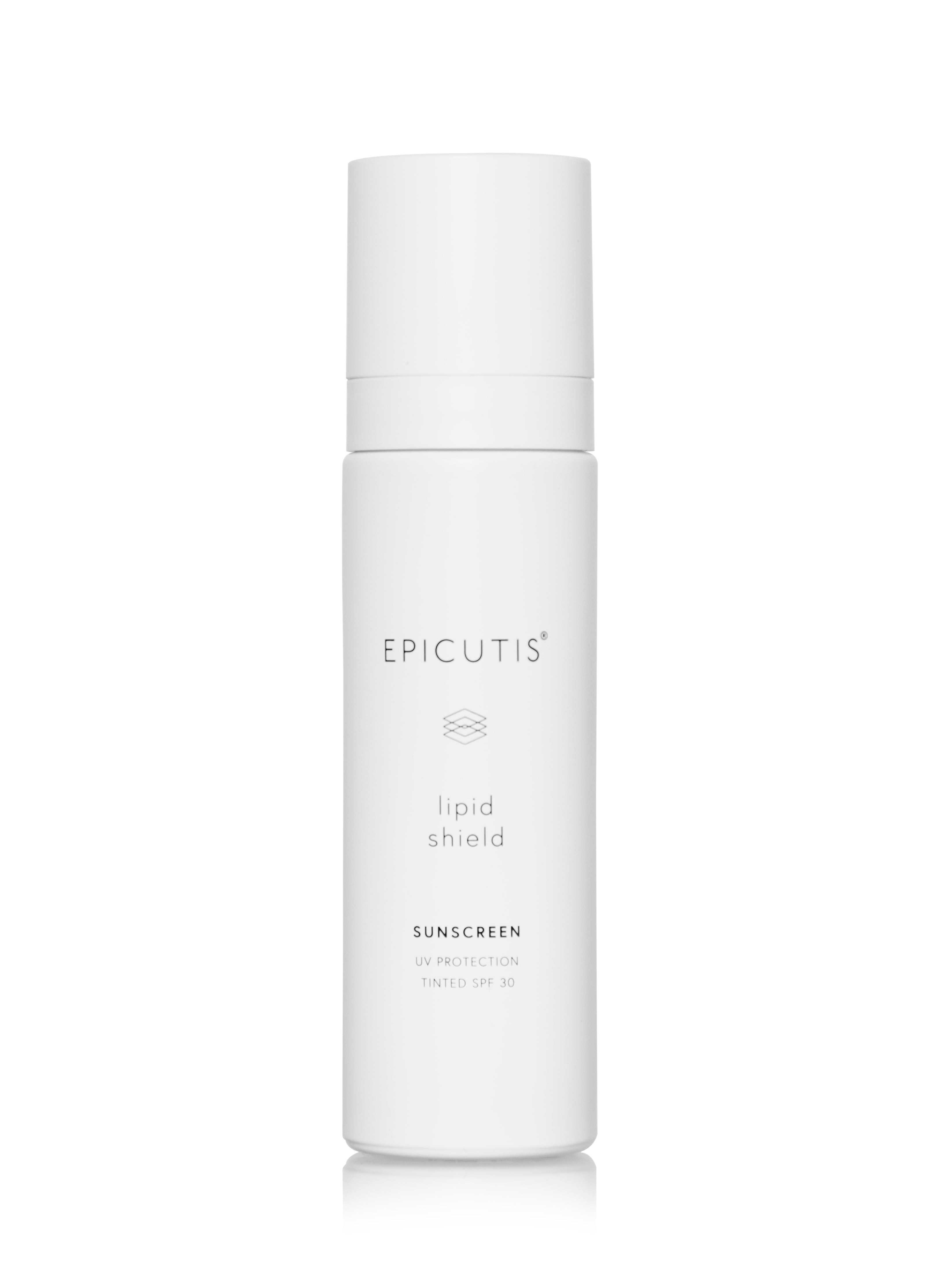 Epicutis lipid shield sunscreen bottle on a white background