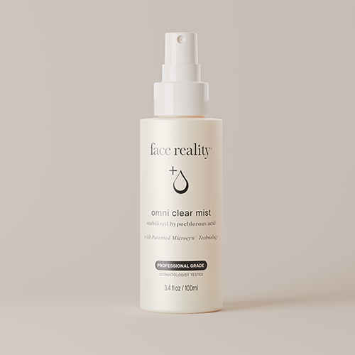 Face Reality Omni Clear Mist bottle on a neutral background