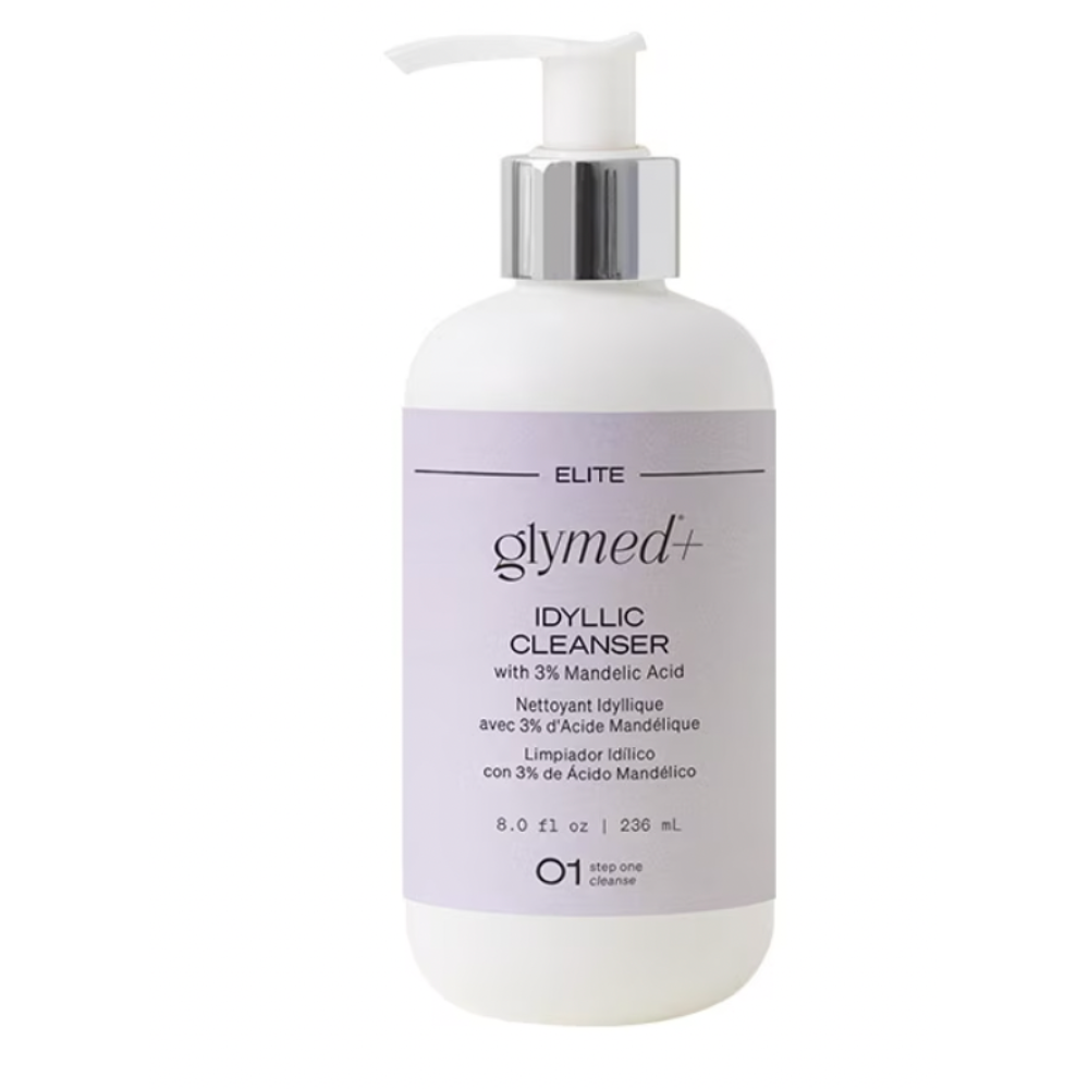 Glymed Idyllic Cleanser bottle on a white background