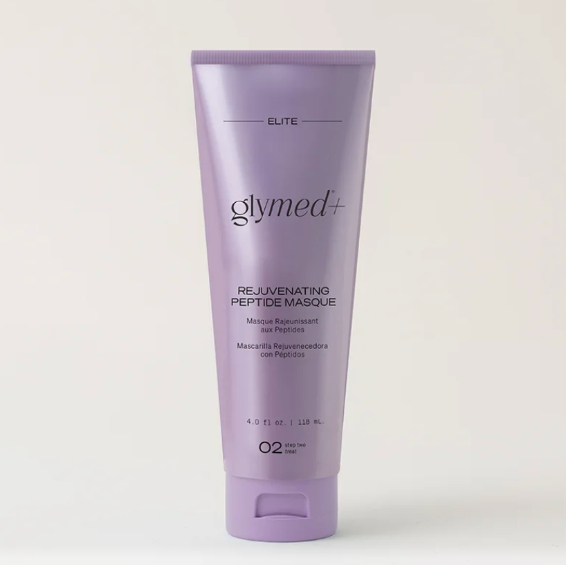 Glymed+ Rejuvenating Peptide Masque tube on a white background