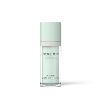 Skincare serum bottle labeled 'Neurosmooth' by 'Marini Skinsolutions' on a white background