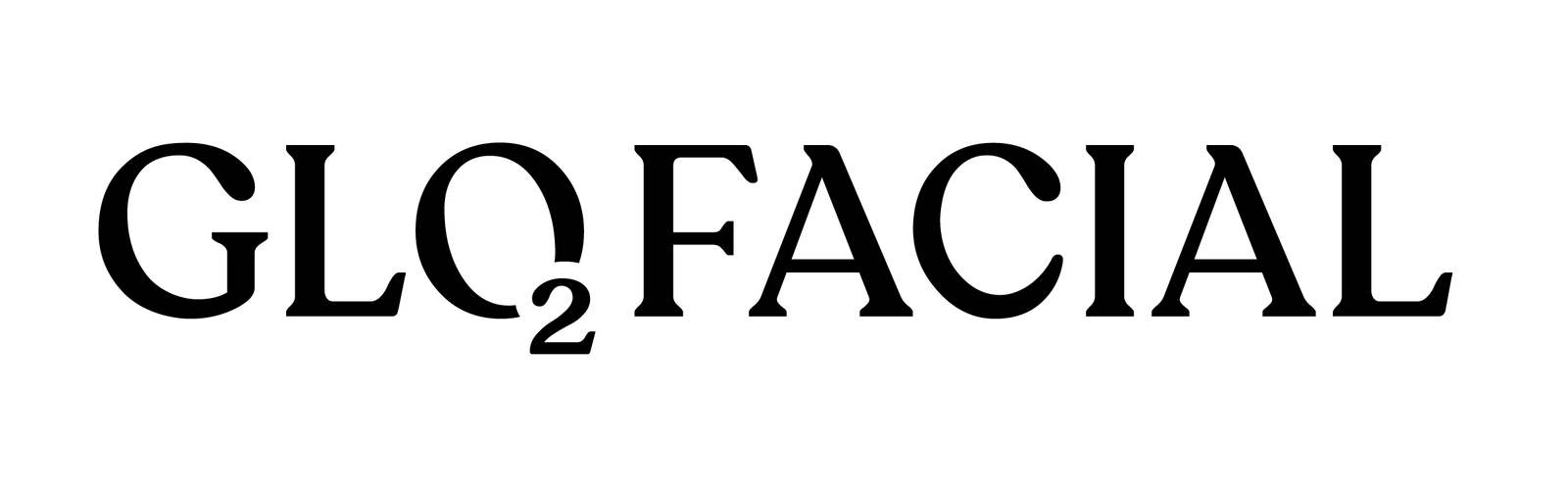 GLO2 FACIAL logo in black text on a white background