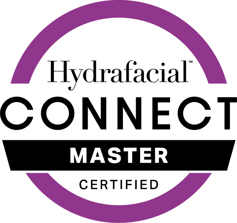 Hydrafacial Connect Master Certified logo with purple and black design