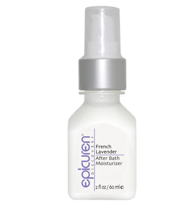2 oz Epicuren French Lavender After Bath Mositurizer on white background.