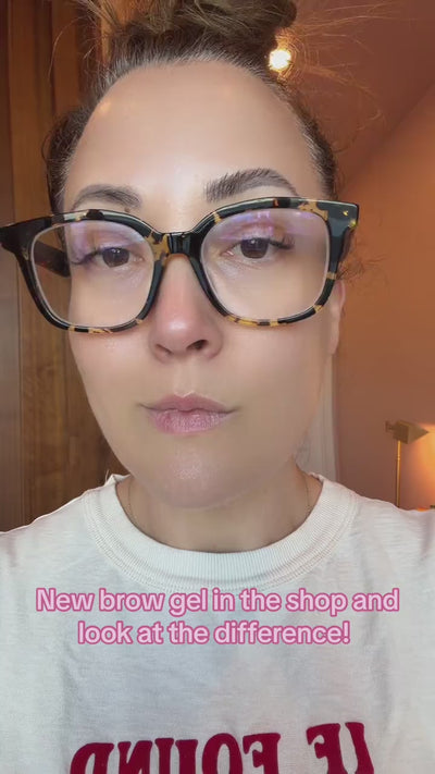 video of a woman showing soap brows trend.
